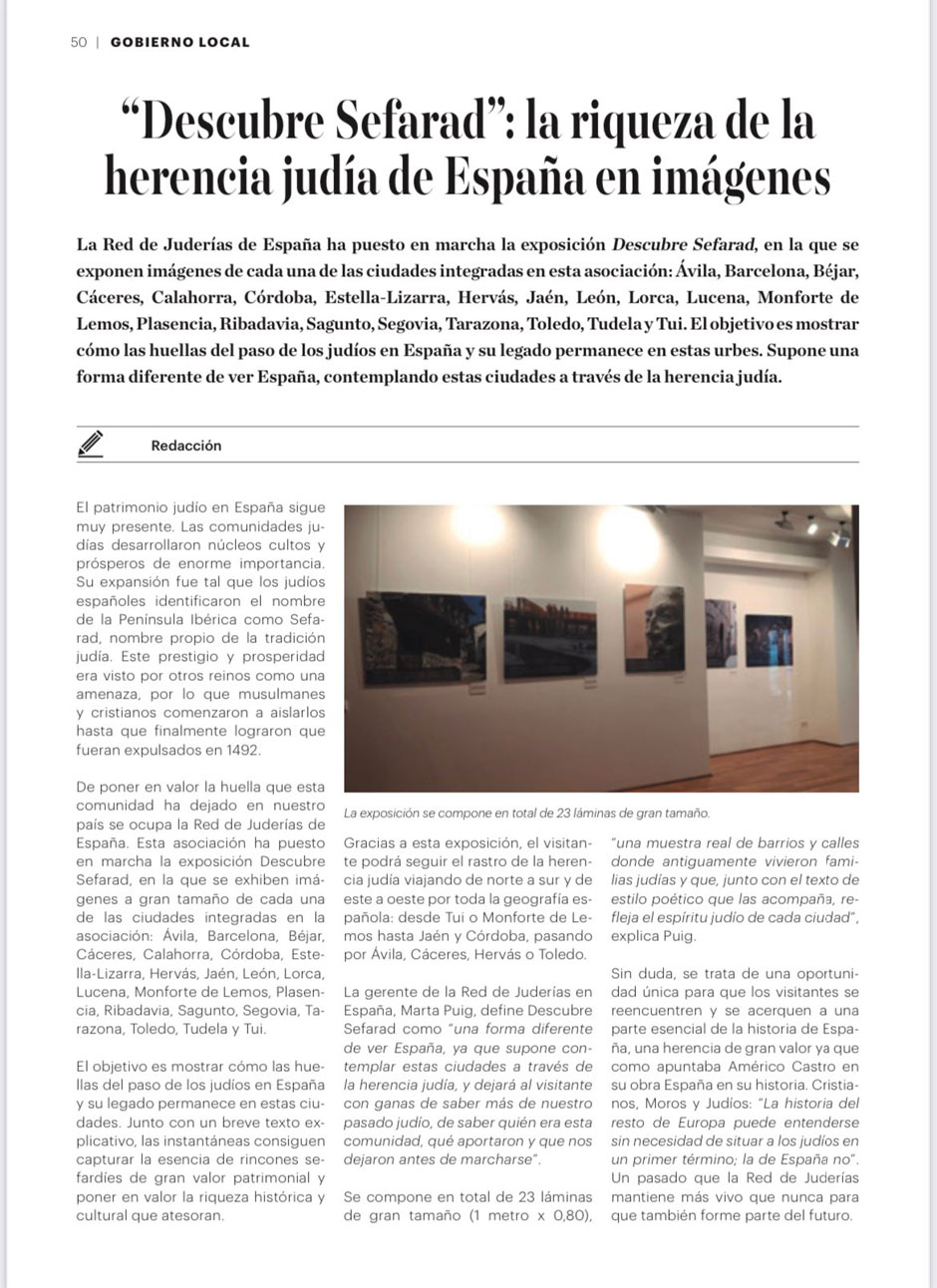 «Carta Local» dedica un reportaje a la Red de Juderías